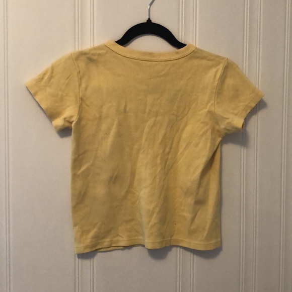 Brandy Melville light yellow shortsleeved top. - Picture 2 of 2